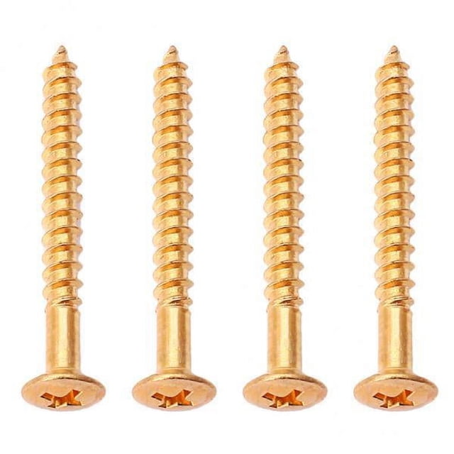 TISHITA 2X 4 Pieces Gold Neck Plate Mounting Screws For ST Electric Guitar Parts