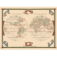 thumbnail image 2 of Martines 18x15 White Modern Wood Framed Museum Art Print Titled - World Hemispheres - Martines 1587, 2 of 4