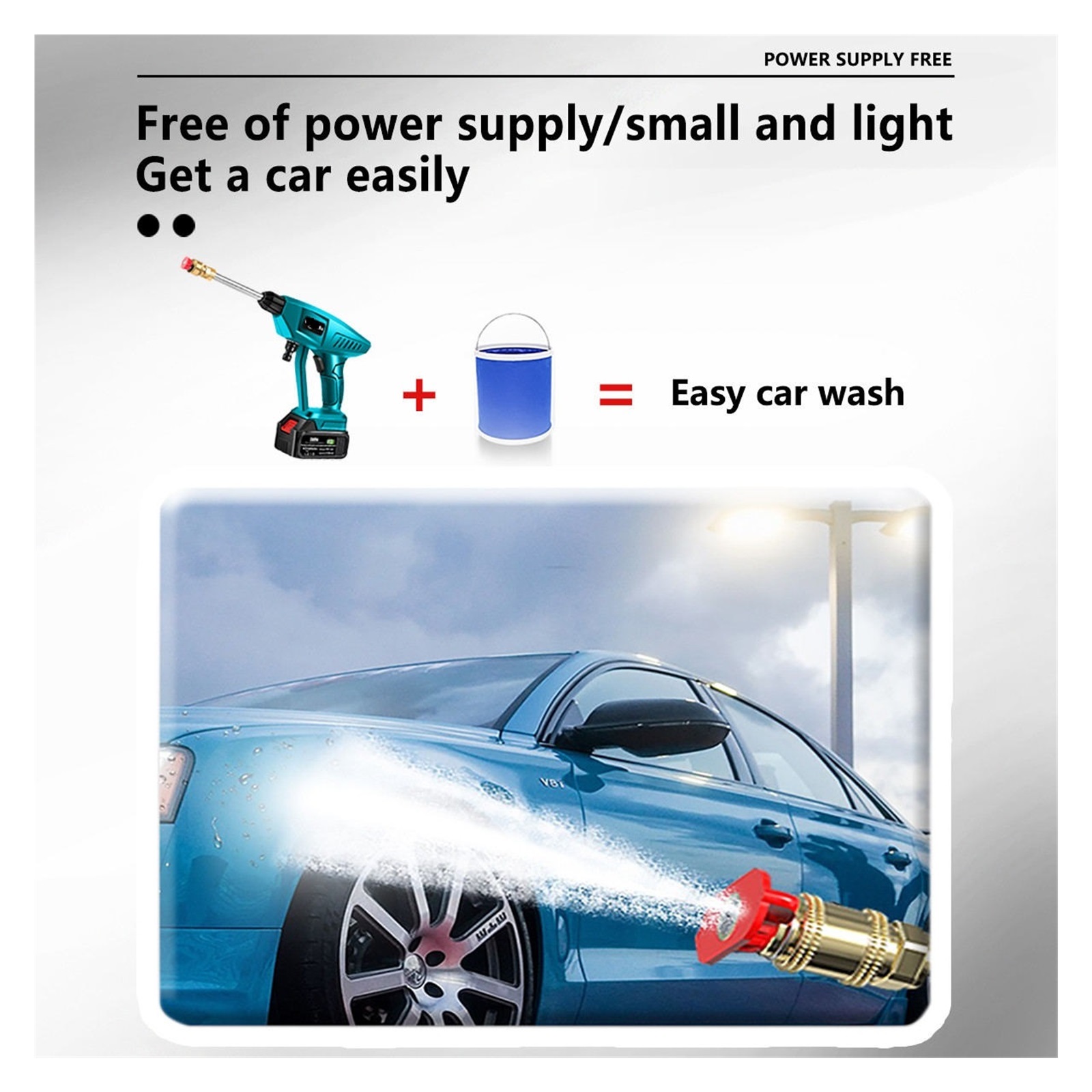 High Pressure Car Washer Water Gun Portable Pressure Washer Cordless Car Washing Machine Cleaner With Box For 18V Battery ,Effortless cleaning