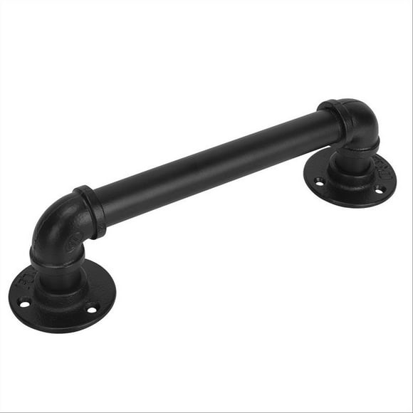 Vintage Industrial Cast Iron Door Knob, Plumbing Door Knob, Towel Bar, Steampunk Iron Railing, Drawer Rod, Cupboard Door Rod, Black