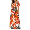 thumbnail image 1 of Vestido hasta el tobillo con estampado de manga corta y estampado de manga corta para mujer Fridja nalpqowj4826, 1 of 5