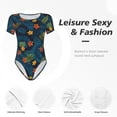 thumbnail image 6 of Daiia Hawaiian Style print Women's Crew Neck Short Sleeve Bodysuit Fashion Tops Fit Casual Basic Extender Bodysuit-XX-Large, 6 of 9