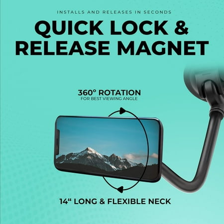 Chargeworx - Arm Neck Suction Cup Mount for Most Cell Phones - Black