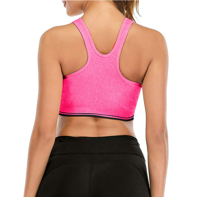 SELONE Sports Bras for Women No Underwire Front Closure Front Clip Zip  Front Front Snap Zip Up High Impact Sports Mesh Front Hook Close Front  Opening Closing Zipper Without Steel Rring Shoulder