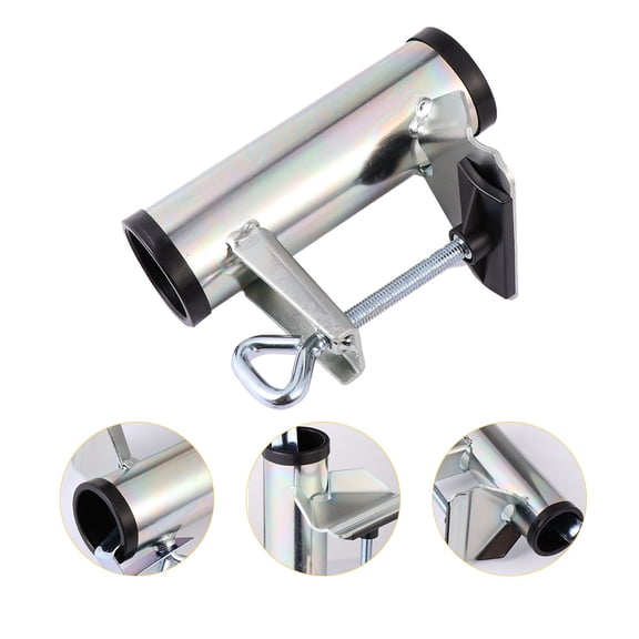 MLINS Durable Black Plastic Umbrella Stand with Large Clamp Opening and Stable Tube for Outdoor Use
