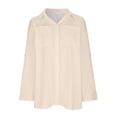 thumbnail image 6 of IROINNID Button Down Shirt for Women Sales Casual Turndown Collar Long Sleeve Summer Sexy Solid Shirts with Pocket,Beige, 6 of 9