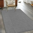 thumbnail image 4 of Dark Gray 2.7x5 Area Rugs, Farmhouse Burlap Solid Grey Color Modern Linen Texture Non-Skid Rubber Backing Large Rectangle Rugs - Living Room Bedroom Home Office, Indoor Floor Mat Carpets Washable Rug, 4 of 9
