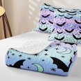 thumbnail image 4 of Manfei Spooky Print Quilt Full,Black Halloween Bat Full Bedspread Sets,3-Piece,1 Coverlet and 2 Pillowcases, 4 of 7