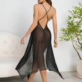thumbnail image 5 of LYEAA Long Nightgowns for Women Lounge Soft Sleeveless Home Dress V Neck Mesh Split Sheer Night Gowns Solid Comfy Sleepwear, 5 of 5