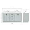 thumbnail image 3 of Ariel Kelly 72 Inch Double Oval Sink Bathroom Vanity With Carrara White Quartz Countertop 1.5 Inch Edge In Grey, 3 of 12