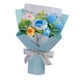 thumbnail image 5 of Ramo de flores de crochet ya hecho Ramo de flores artificiales Flores de punto Azul, 5 of 9