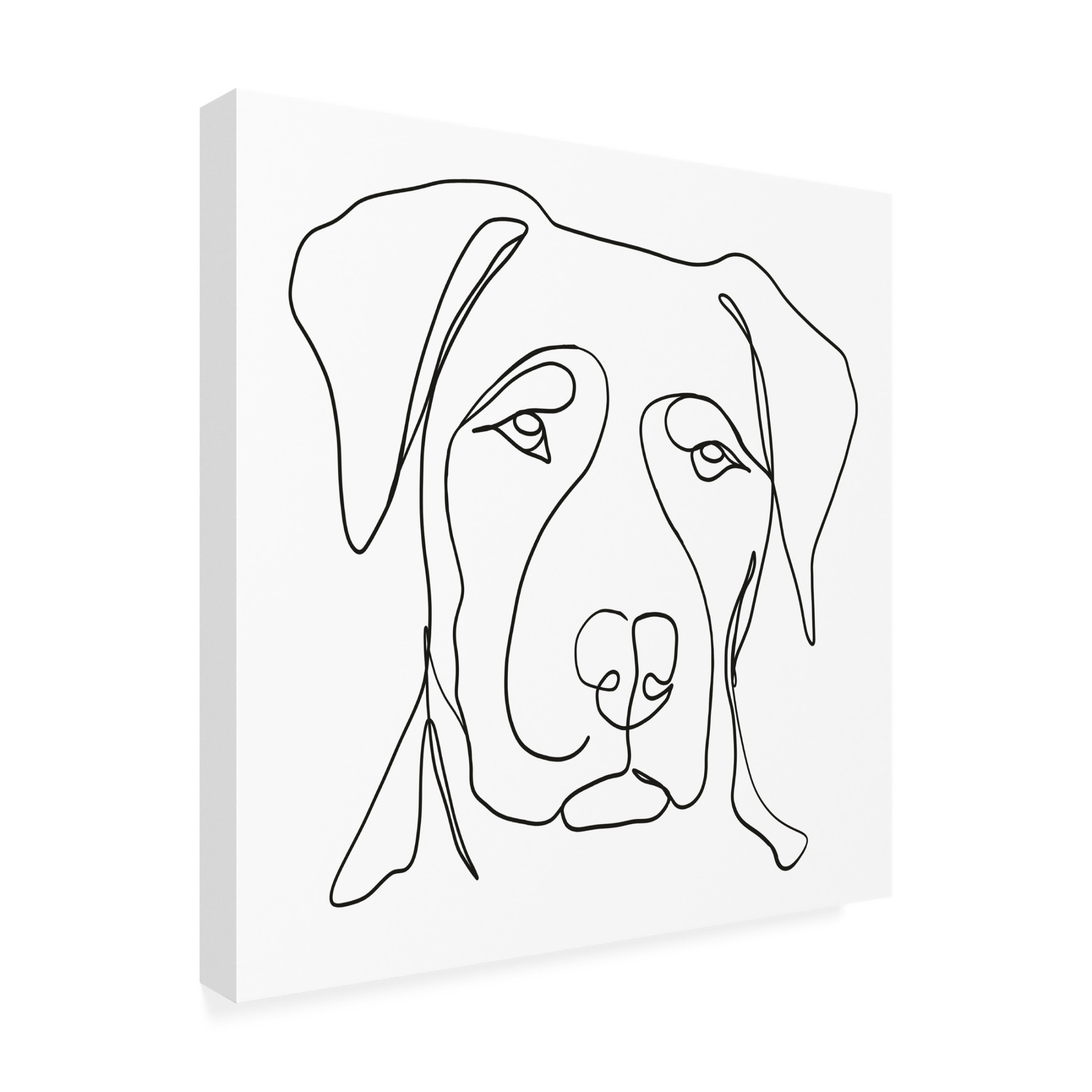 Canvas Wall Art - Cora Niele 'Dog Line Drawing' Wall Art for Living Room, Bedroom, or Office Décor by Trademark Fine Art - 18 x 18 Inches