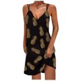 thumbnail image 2 of Puntoco Vestidos Mujer Verano Sin Rastro V-Cuello Impreso Doble Hombro Tirante Falda Vestido De Mujer, 2 of 5