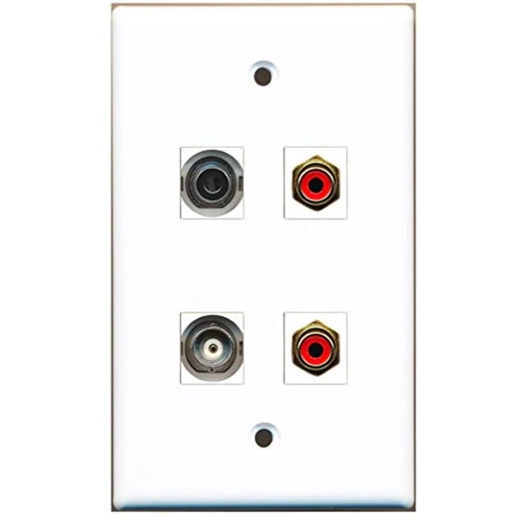 RiteAV - 2 Port RCA Red 1 Port 3.5mm 1 Port BNC Wall Plate