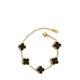 thumbnail image 2 of Fyrklöver-armband18kguldpläteradrostfrittståldubbelsidigeftermarknadblackszq, 2 of 2