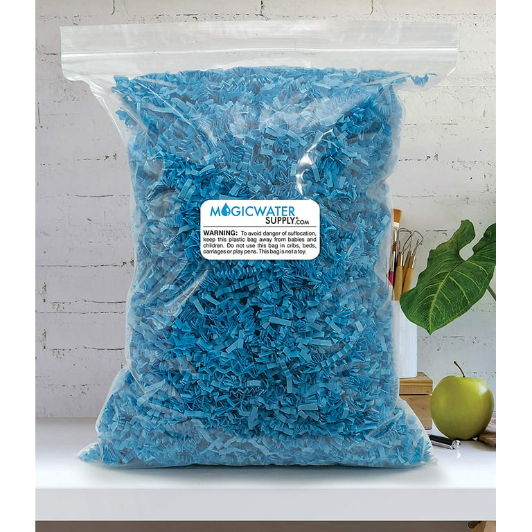 MagicWater Supply Crinkle Cut Paper Shred Filler (1 lb) for Gift Wrapping & Basket Filling - Light Blue