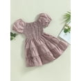 thumbnail image 3 of Bagilaanoe Toddler Baby Girl Summer Dress Short Sleeve Ruffled A-line Princess Dresses 12M 18M 24M 3T 4T 5T Kids Casual Swing Sundress, 3 of 9