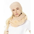 thumbnail image 5 of Sakkas Balencia Cool Girl Long Wide Soft Fur Lined Infinity Scarf Beanie Hat Set - Camel - One Size Regular, 5 of 5