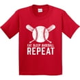 thumbnail image 3 of Inktastic Grunge Eat Sleep Baseball Repeat Youth T-Shirt, 3 of 5