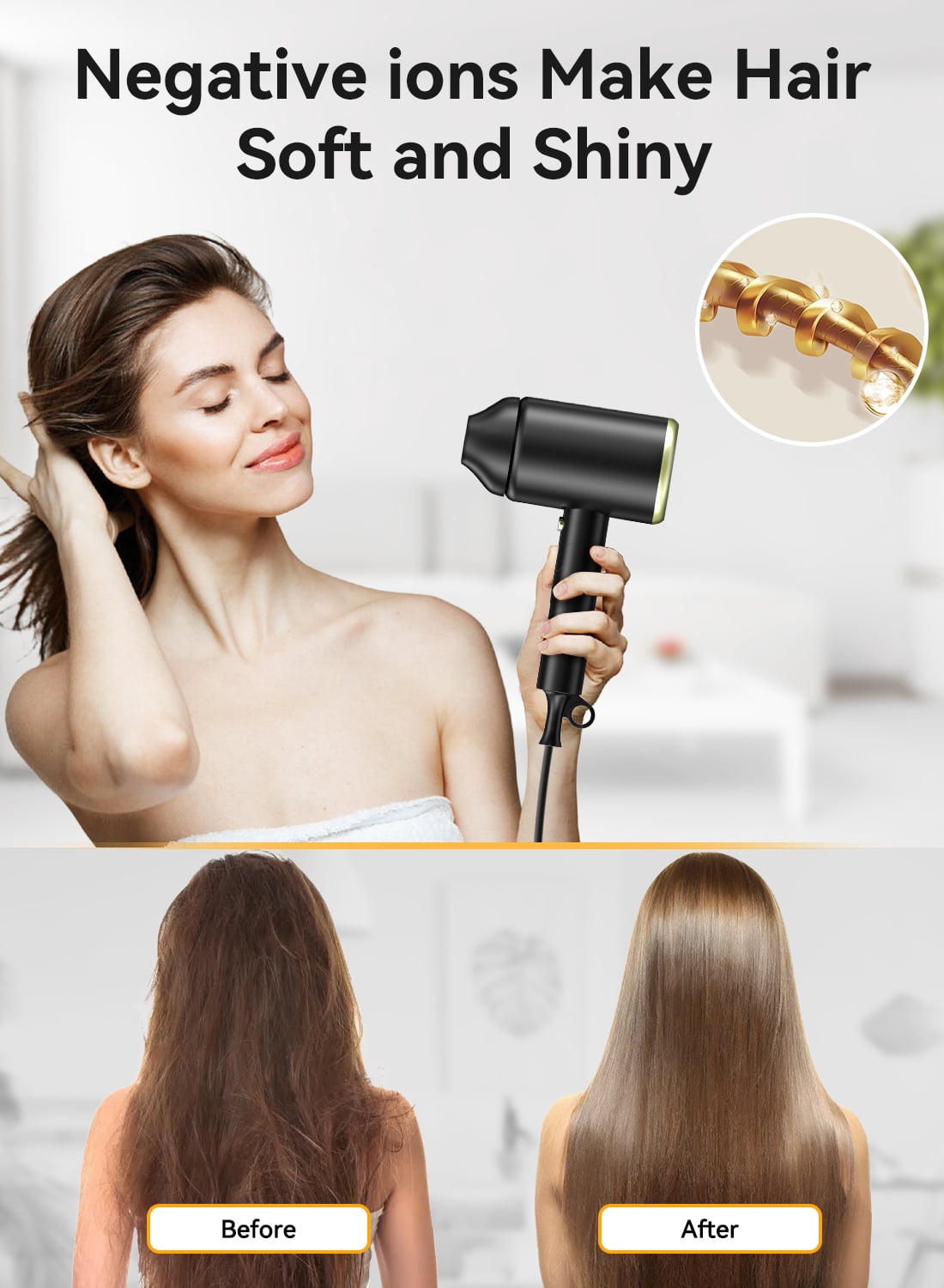 Hair Dryer,Juyafio 150000RPM Upgraded Professional Ionic Blow Dryer with diffuser for Women Men