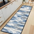 thumbnail image 6 of Blue Grey Horizontal Cloud Hallway Runner Rug, 60x18 Inches Modern Tie-Dye Long Floor Mat, Non-Slip Washable Contemporary Art Rug for Entryway Kitchen, 6 of 9