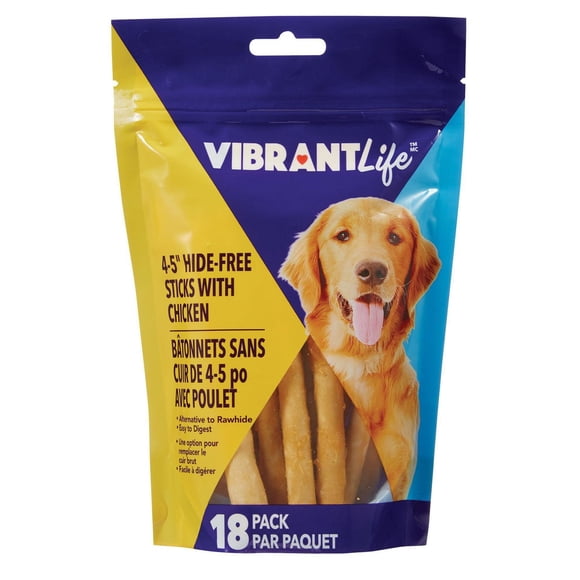Vibrant Life 4-5" Hide-Free with Chicken Sticks, 18 pack