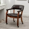 thumbnail image 2 of Convenince Concepts Take a Seat Dylan Armchair w/Wheels in Espresso Faux Leather, 2 of 16