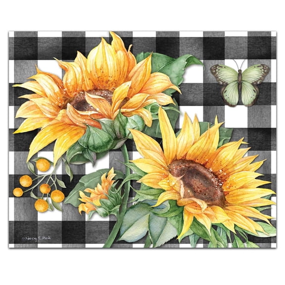 CounterArt Sunflower Fields 3mm Tempered Glass Cutting Board 10" by 8"