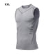 thumbnail image 2 of Guardurnaity Camisetas de compresión para el pecho para hombres, adelgazantes y de ajuste cómodo, camiseta de compresión para fitness Camisetas gris XL, 2 of 6