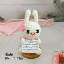 Handmade Emotional Support Ladybug, Positive Crochet Doll with Card, Inspirational Small Handmade Knitted, Funny Gifts for Women Men Birthday Friends Coworkers, Office Decor