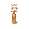 thumbnail image 2 of BLISSFUL STEP Women's Sandals Dress Shoes Stiletto Heels Clear Strap Lace up Sandals, 2 of 7