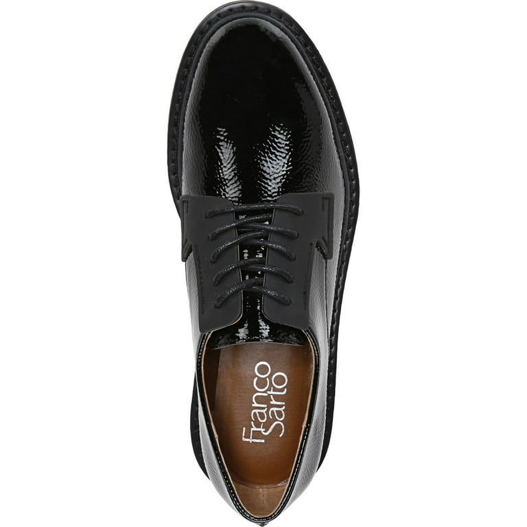 Franco Sarto Women's Sendra Lug Sole Derby Black Patent 8M