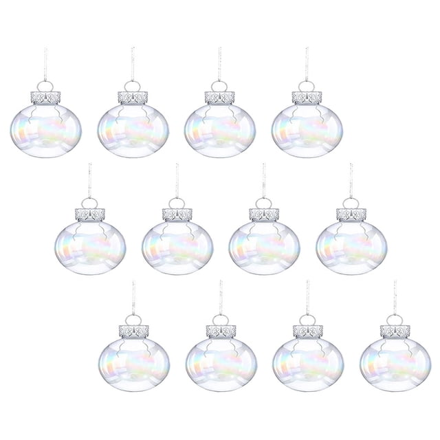 OUNONA 12Ud Adornos Navideños En Esferas Plásticas Para De Fiestas Y Hogar