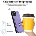 thumbnail image 5 of ELEHOLD for iPhone 14 Plus Wallet Case,Soft PU Leather 360°Rotation Ring Kickstand Card Holder Anti-Drop Shockproof Protective Case with Crossbody Strap for iPhone 14 Plus,Purple, 5 of 6