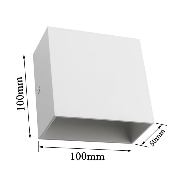 Accesorios de iluminación de pared modernos de plástico blanco, hacia arriba y hacia abajo para interiores y exteriores para sala de estar, dormitorio, pasillo, pasillos, blanco cálido, paquete de 2