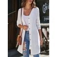 thumbnail image 2 of Women's Cardigan Open Front Snap Button Down Sheer Long Sleeve Loose Lightweight Belize Fall Tops, 2 of 6