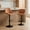 Camel, variant on Adjustable Barstools Set of 2, Blue Faux Leather Swivel Bar Chairs, Height Adjustable Kitchen Island Stools