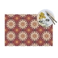 thumbnail image 4 of LNWH Arabesque Flower Mandala Pattern Placemats, 4 PCS Heat Resistant Washable PVC Table Mats, 18"x12", 4 of 6