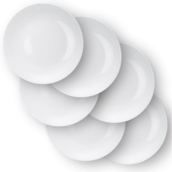 6 PCS Porcelain Dessert Plates, Round Small Appetizer Plate, 6 inch Ceramic Dessert Plate for Cake Snacks, Small White Plates for Appetizers, Microwave Oven and Dishwasher Safe