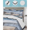 thumbnail image 4 of Quilts Full Size, Blue Wooden Grain Soft Comforter Bedding Set for Bed, Farmhouse Country Abstract Art Lightweight Quilted Bedspread with Pillow Cover(2 Pieces) for All Season, 78x90 Inch, 4 of 6