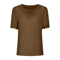 thumbnail image 5 of Summer gakvbuo Fancy Tops For Women Summer Tops Dressy Blouses Lace Point Shirt Short Sleeve Lightweight Classic Loose V-Neck Plus Size Pullover Tunic Tops For Evening Wear, 5 of 8