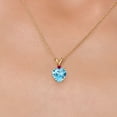 thumbnail image 3 of Gem Stone King 14K Yellow Gold Swiss Blue Topaz and Red Created Ruby Pendant Necklace for Women | 2.35 Cttw | Gemstone November Birthstone | Heart Shape 8MM | With 18 inch Chain, 3 of 6