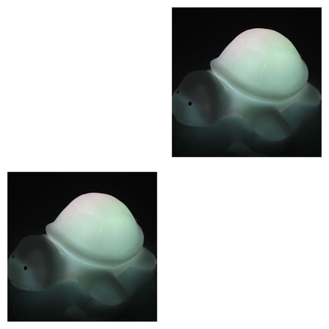 tamizeot LED Turtle Night Light 7 Color Changing Cartoon Bedside Lamp Party Bedroom Decoration 2Set