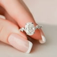 thumbnail image 2 of Sprico Jewel 14K White Gold Plated Ring - Oval Cut Excellent 2.1 Ct Moissanite Ring For Women's - Solitaire with Accent Moissanite Rings for Women's - Engagement Wedding Moissanite Rings for Women's, 2 of 3