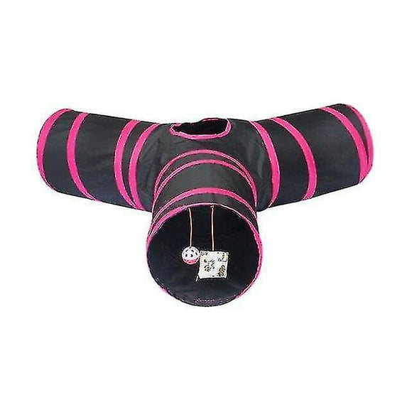 Y Type Tunnel Toys For Cat Kitten Collapsible Crinkle Cat Playing Tunnel Toy (black),,