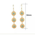 thumbnail image 3 of K-KED Natural Turquoise Bohemian Drop Dangle Earrings Hook Gold Plated Gemstone, 3 of 8