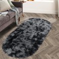 thumbnail image 6 of Yeerswag Fluffy Plush Shaggy Black Area Rug, 2.6’ x 5.3’, Non-Slip, 6 of 10