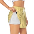 thumbnail image 1 of Balery Yellow Gingham Pantalones cortos deportivos para mujer con forro y dos bolsillos, elásticos, para entrenamiento, gimnasio, yoga-Small, 1 of 7