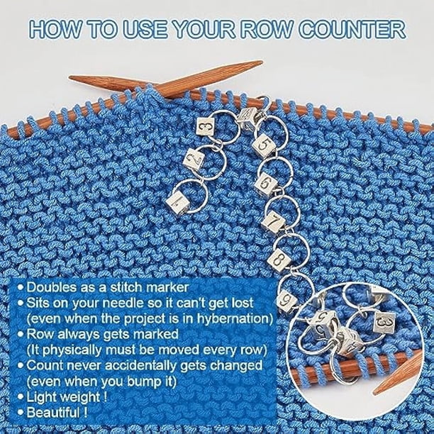 Nirvana Row Trackers For Knitting – Set Of 3, Laminated Paper, Lightweight Row Counters