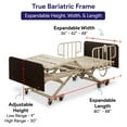 thumbnail image 5 of True Bariatric Full Electric Adjustable Hospital Bed – Ultra Low 9"-25" Height, Ultra Wide 36”-42”-48” Width, 80”-88” 750lbs, 5 of 7